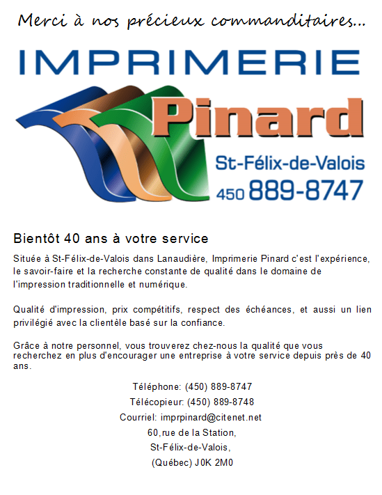 Logo de l'Imprimerie Pinard de Saint-Félix-de-Valois